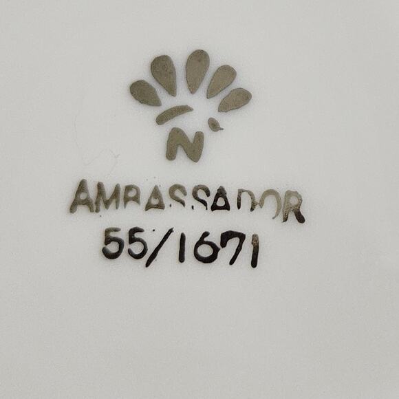 Ambassador 55/1671 Cup & Saucer Set of 5 Gold Trim White Fine China Japan - Picture 4 of 4